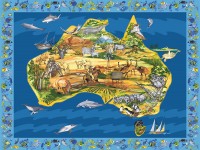 Map of Australia Panel Large - Map Panel 36" x 44"
